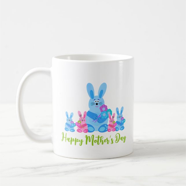 Bunnies mit Blume Kaffeetasse (Links)