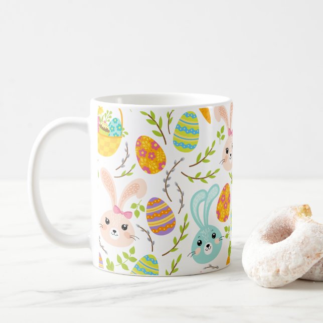 Bunnies -N-Körbe Kaffeetasse (Mit Donut)