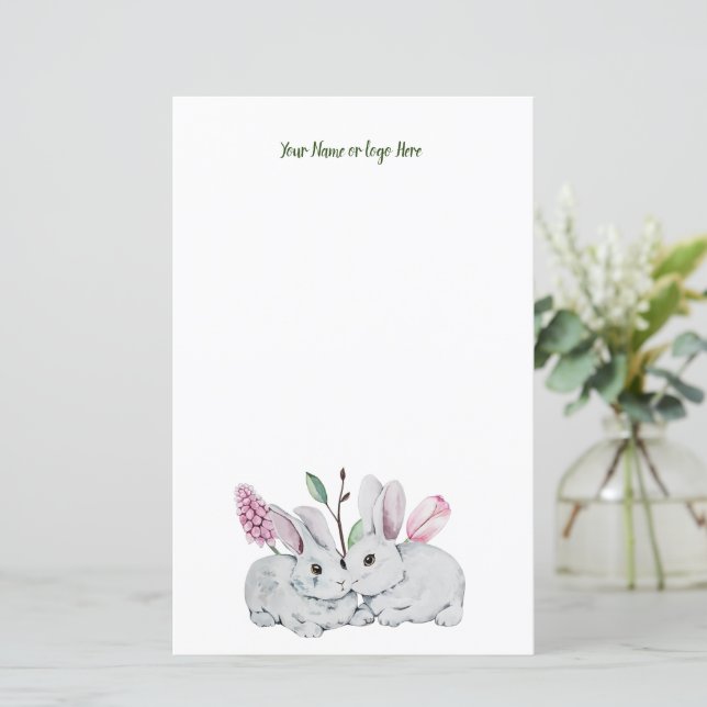 Bunnies Personalisiert Stationery (Stehend Vorderseite)