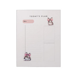 Bunnies und Bows Tagesplaner Notepad Notizblock