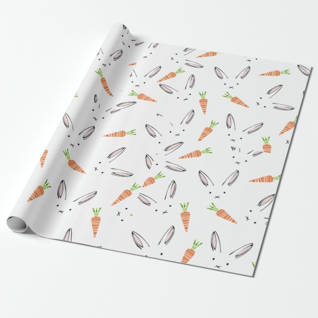 Bunnies und Carrots Geschenkpapier (Ungerollt)