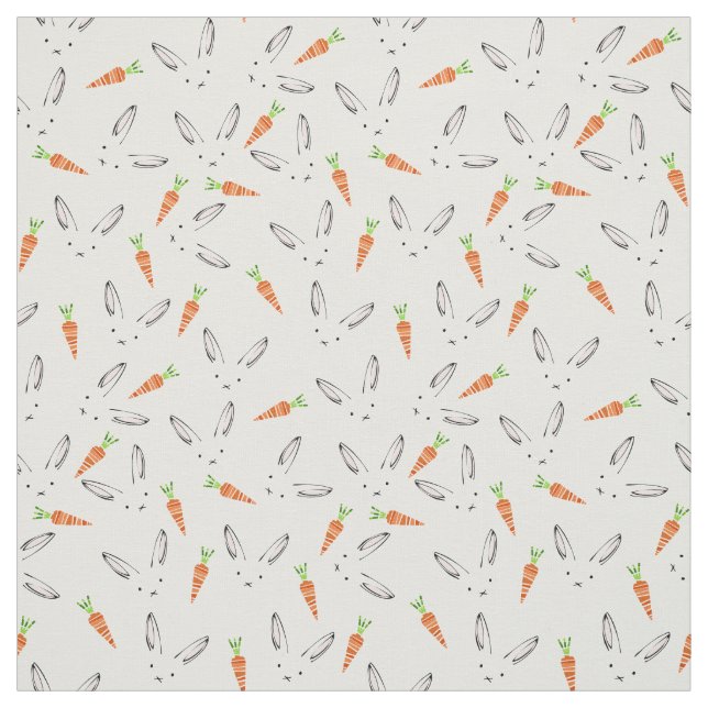 Bunnies und Carrots Stoff (Muster)