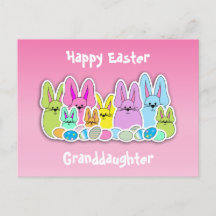 Bunnies und Eier aus farbenfrohen Ostern