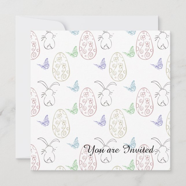 Bunnies und Eier Einladung (Vorderseite)