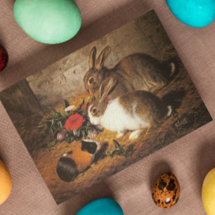 Bunnies und Guinea Feiertagskarte