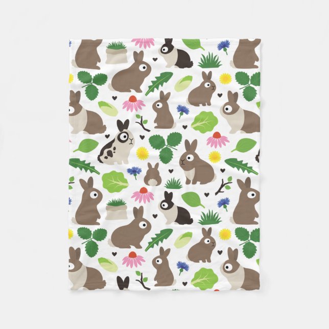 Bunnies und ihre Leckereien Fleecedecke (Vorderseite)