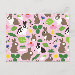 Bunnies und ihre Leckereien Postkarte