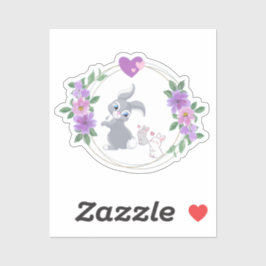 Bunnies with their Mama Aufkleber