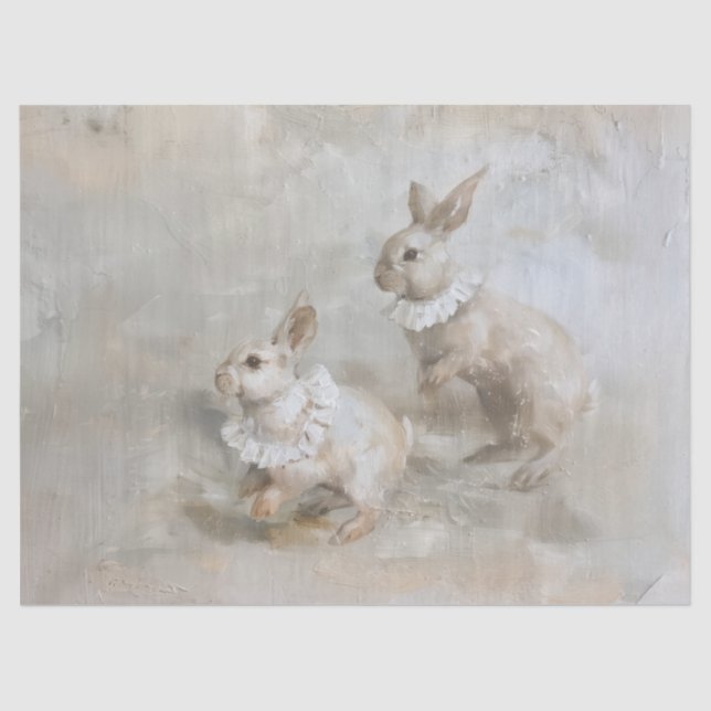 Bunnies - Zierpapier für Ölgemälde Seidenpapier (Vorderseite)