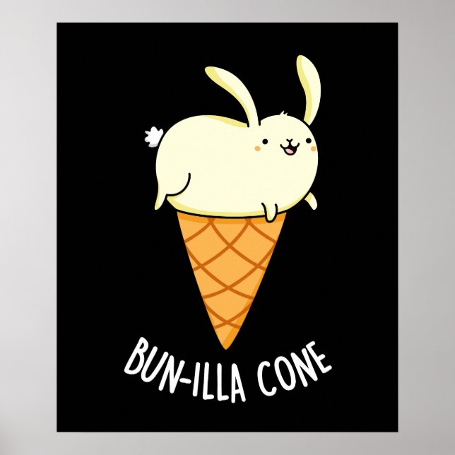 Bunnilla Cone Funny Bunny Vanilla Dark BG Poster (Vorne)