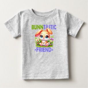 Bunntastic Friend Pun. Niedlich Bunny Rabbit Carto Baby T-shirt