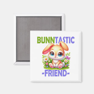 Bunntastic Friend Pun. Niedlich Bunny Rabbit Carto Magnet