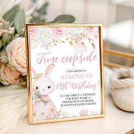 Bunny 1st Birthday Time Capsule Sign Sockelschild