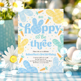 Bunny 3 Geburtstag Party Spring Boy Bunny Birthday Einladung