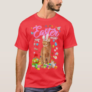 Bunny Abyssinian Cat Happy Ostereier T-Shirt