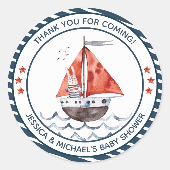 Bunny Ahoy Es ist ein männlicher Nautiker Runder Aufkleber (Vorderseite)