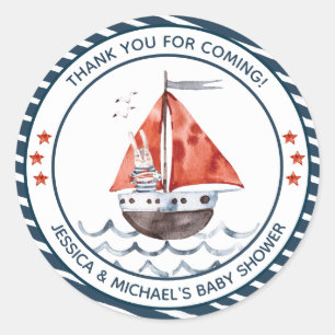 Bunny Ahoy Es ist ein männlicher Nautiker Runder Aufkleber