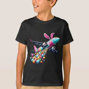 Bunny Airplane Ostereier Mens Kids Boys Osterflugz T-Shirt