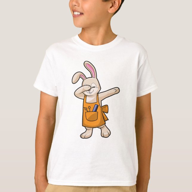 Bunny als Friseur mit Comb & Schere T-Shirt (Vorderseite)