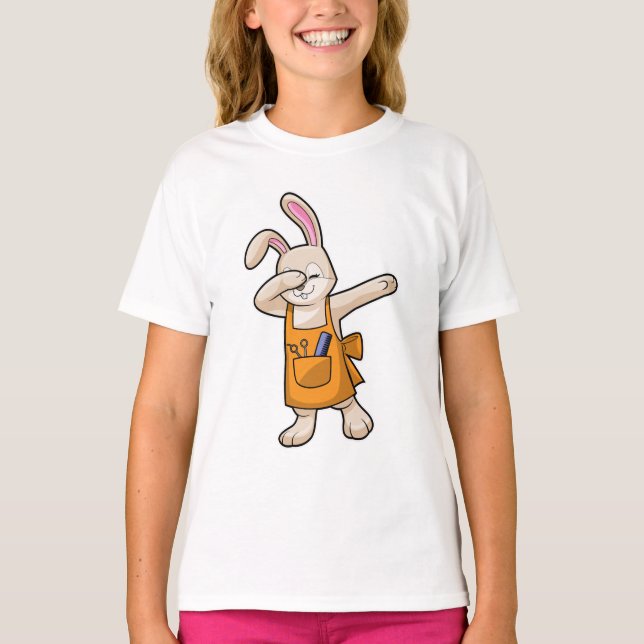 Bunny als Friseur mit Comb & Schere T-Shirt (Vorderseite)