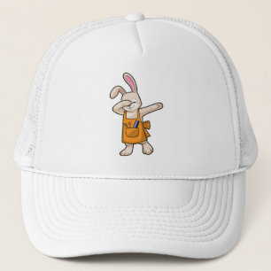 Bunny als Friseur mit Comb & Schere Truckerkappe
