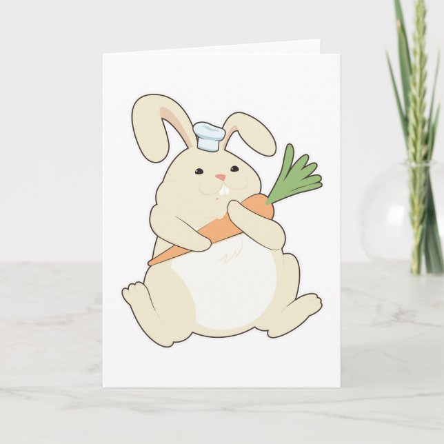 Bunny als Koch mit Carrot Karte (Vorderseite)
