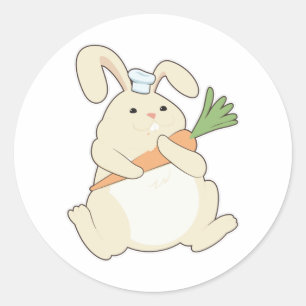 Bunny als Koch mit Carrot Runder Aufkleber