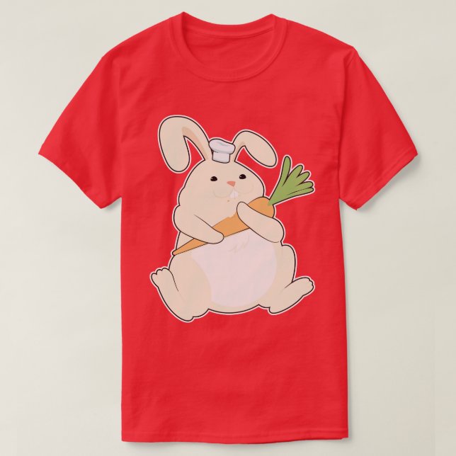 Bunny als Koch mit rot T-Shirt (Design vorne)