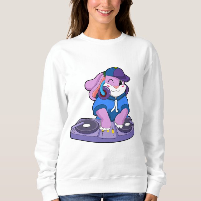 Bunny als Musiker mit Mixer Sweatshirt (Vorderseite)