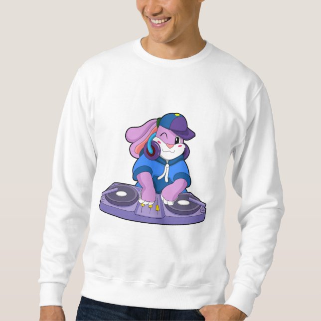 Bunny als Musiker mit Mixer Sweatshirt (Vorderseite)