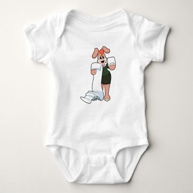 Bunny als Sekretär für Papier Baby Strampler (Vorderseite)