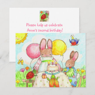 Bunny and Bug - Einladung zum Geburtstag