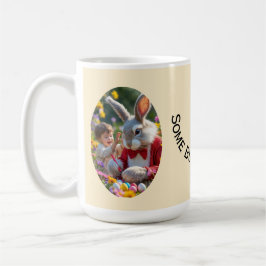 Bunny and Child Photo Oval Frame Easter Kaffeetasse