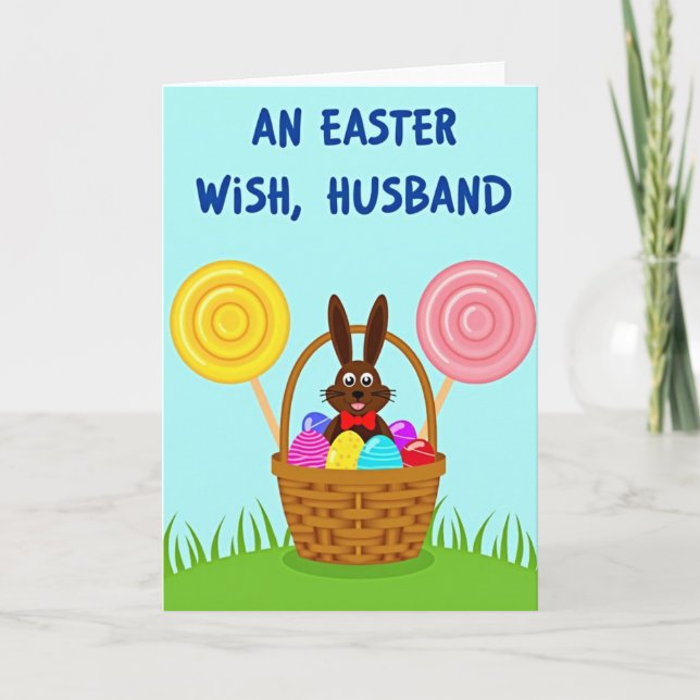 Bunny And Eggs Holiday Card Karte (Vorderseite)