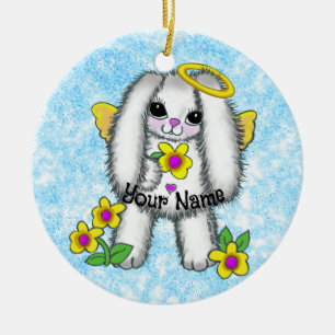 Bunny Angel Keramik Ornament