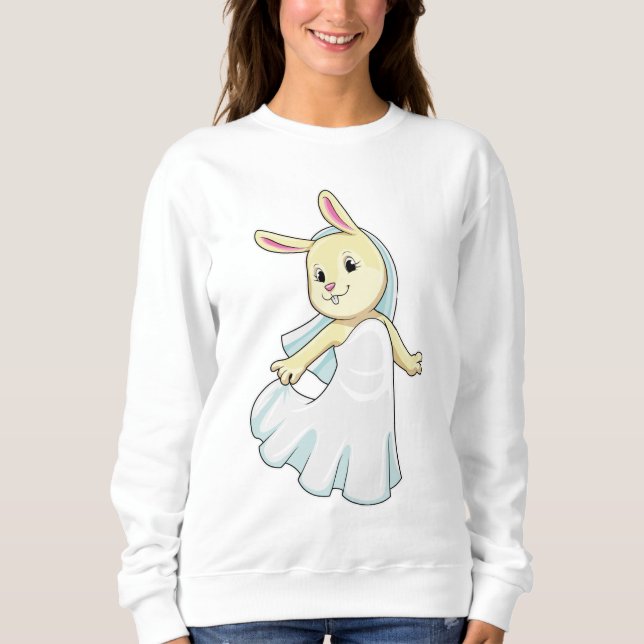 Bunny as Bride with Veil Sweatshirt (Vorderseite)