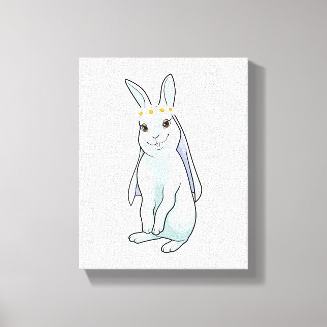 Bunny as Bride with Wreath of Blume Leinwanddruck (Vorderseite)