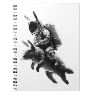 Bunny Astronaut reitet ein Kaninchen im Weltraum Notizblock