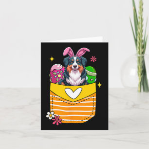 Bunny Australian Shepherd Oaster Chocolate Eggs in Karte
