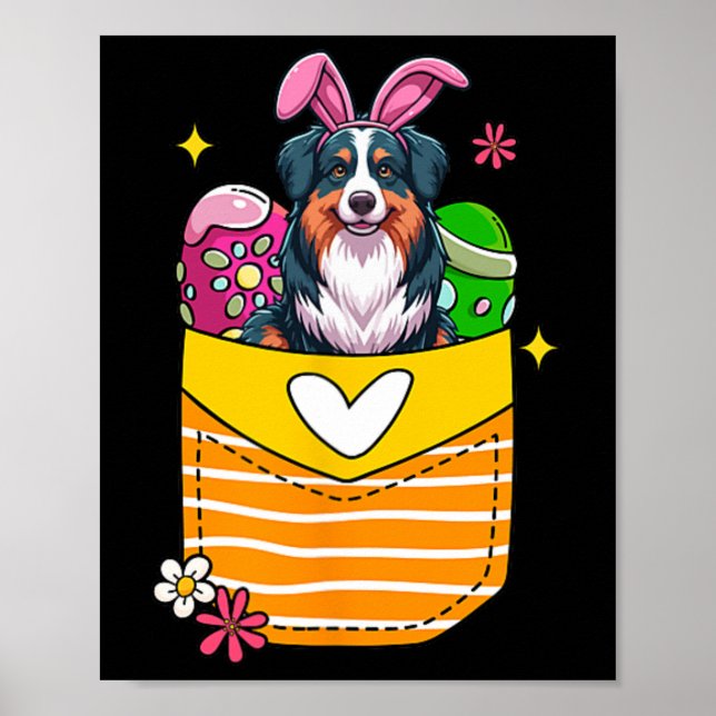 Bunny Australian Shepherd Oaster Chocolate Eggs in Poster (Vorne)
