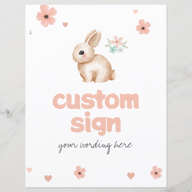 Bunny Baby Custom Sign (Vorderseite)