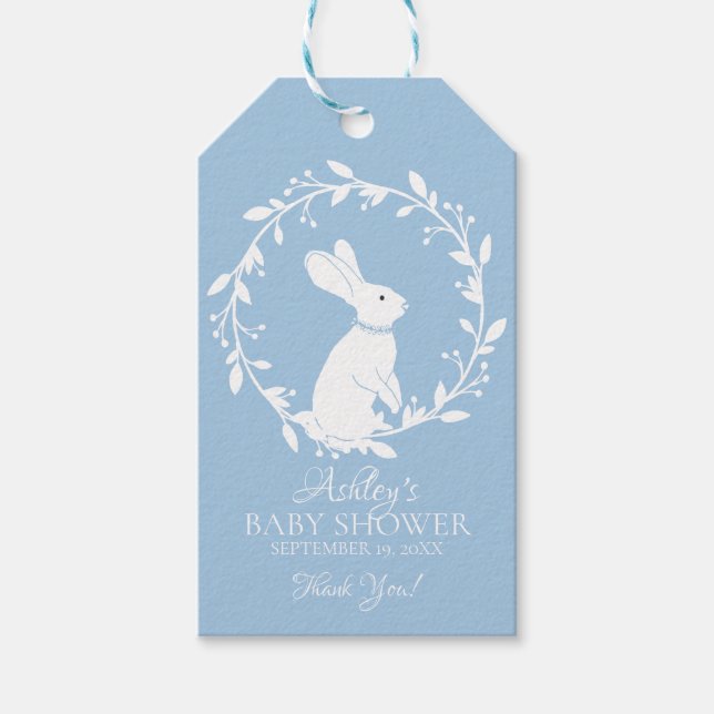 Bunny Baby Dusche Gefallen Geschenk Tag Geschenkanhänger (Vorderseite)