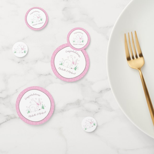 Bunny Baby Dusche Spring Pink Girl Konfetti (Gruppe)