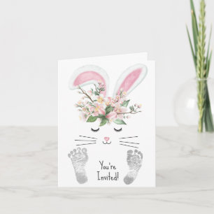 Bunny Baby Girl Dusche Einladung