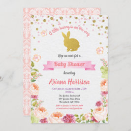 Bunny baby Girl Dusche Einladung zu Ostern