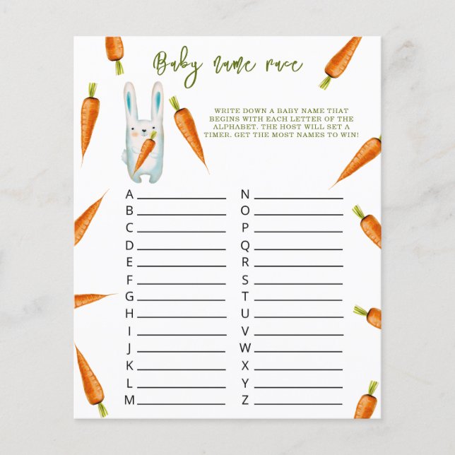 Bunny - Baby name race game (Vorderseite)