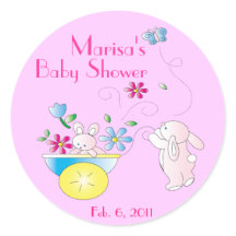 Bunny Baby Personalisiert Baby Shower Stickers