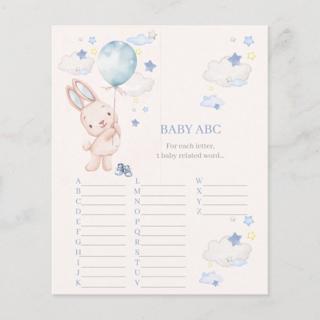 Bunny Baby Shower Boy Game (Vorderseite)