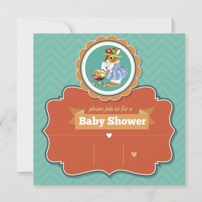 Bunny Baby Shower Einladung (Vorderseite)