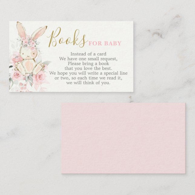 Bunny Baby Shower Girl Bringen Sie eine Reservekar Begleitkarte (Vorne/Hinten)